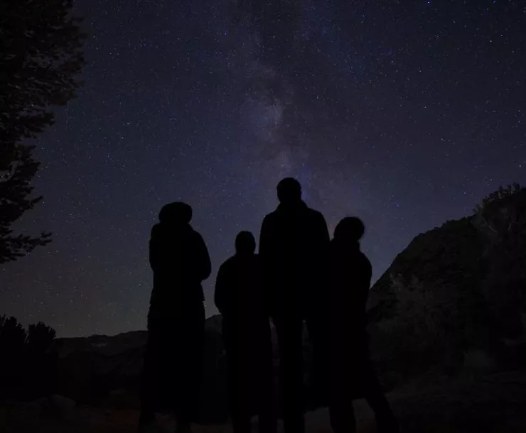 Family in the dark