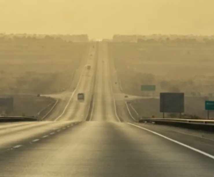 Polluted freeway