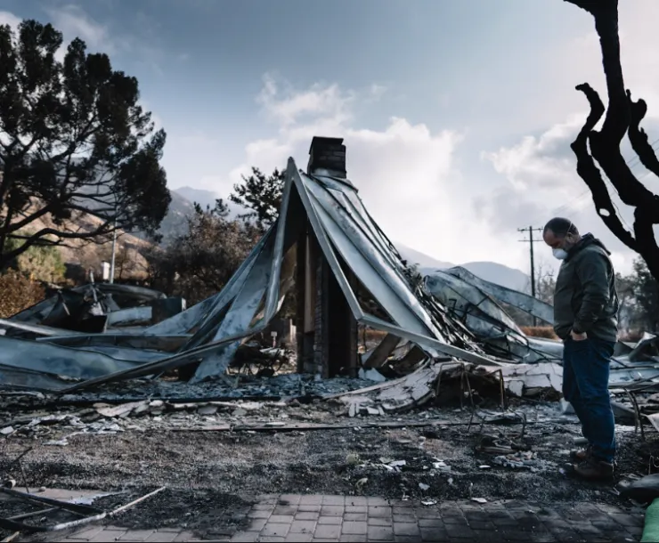 Ben Jealous tours the aftermath of the Eaton Fire
