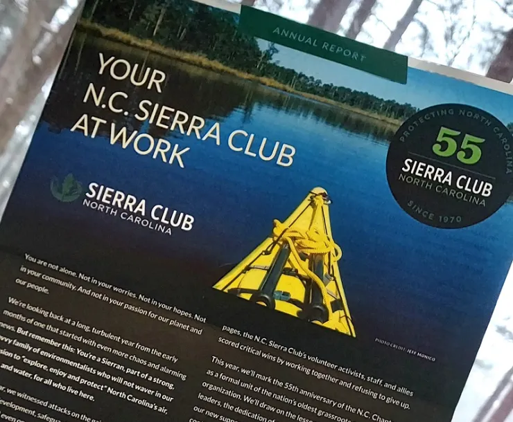 A close-up of the front page of the NC Chapter's 2024 annual report