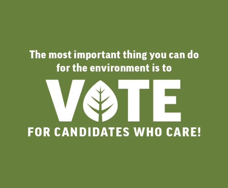 The most important thing you can do for the environment is to Vote for candidates who care!