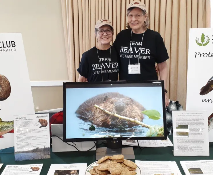 Wildlife Team members Kathy and Dana tabling on Beaver Day
