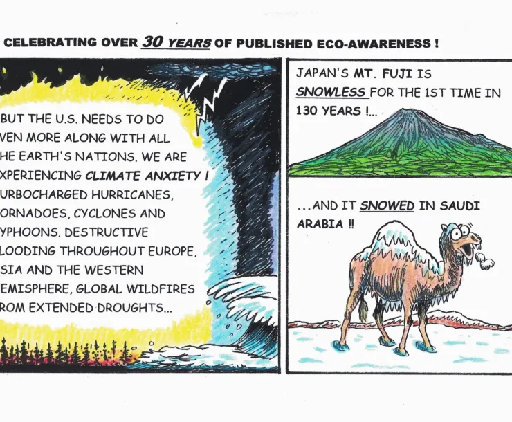a comic strip depicting climate change