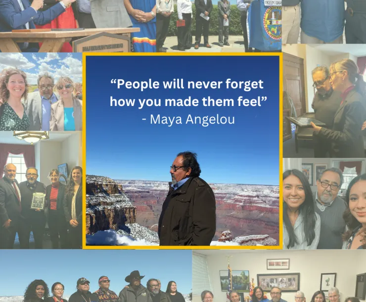 a collage of a person in the center