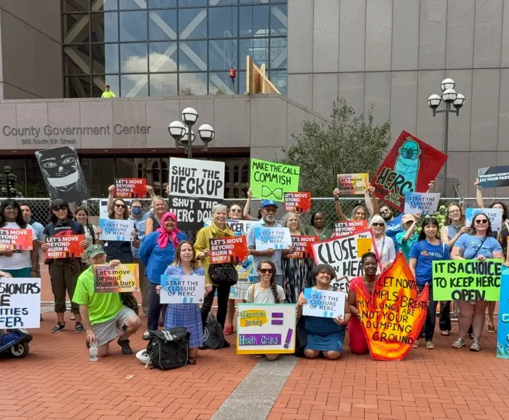 Group of Zero Burn Coalition members at Hennepin County Government Center