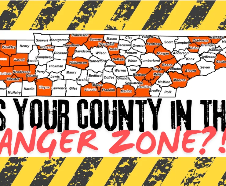 A map showing some of the counties that don't have the Jackson Law