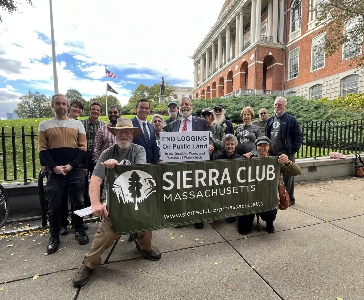 Staff and volunteers outside the State House