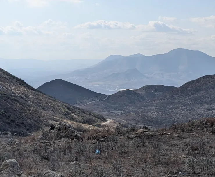 a mountainous valley