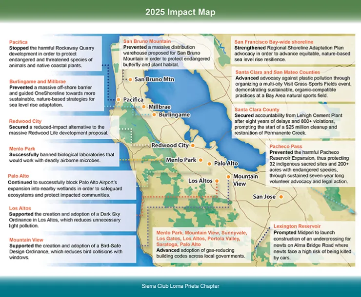 2025 Loma Prieta Chapter Conservation Impact Map 