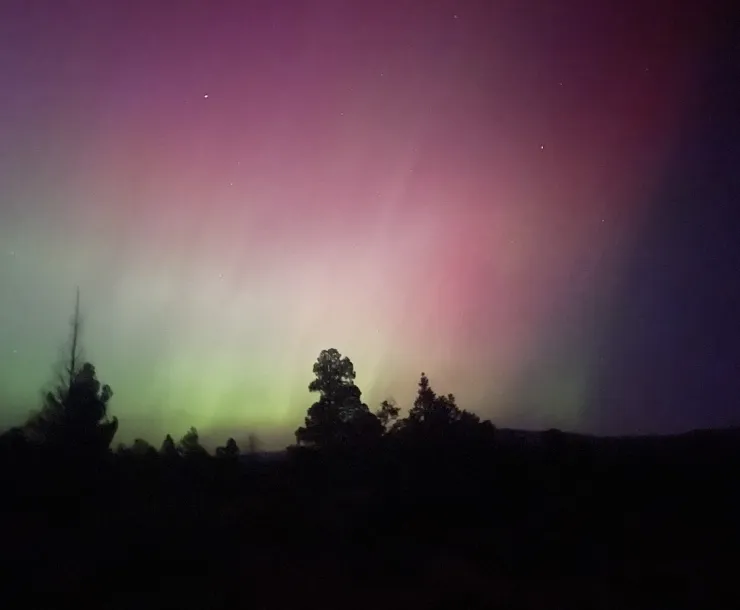 A long exposure photograph of the night's sky