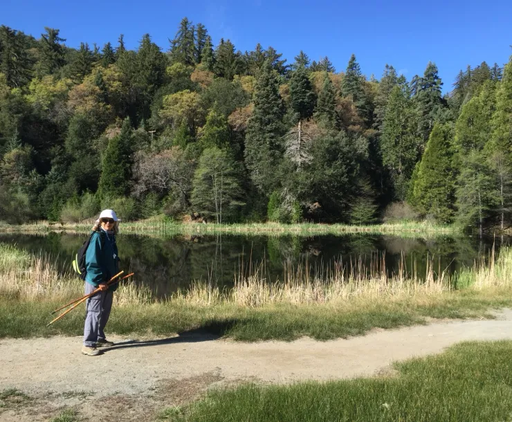 Path on edge of lake