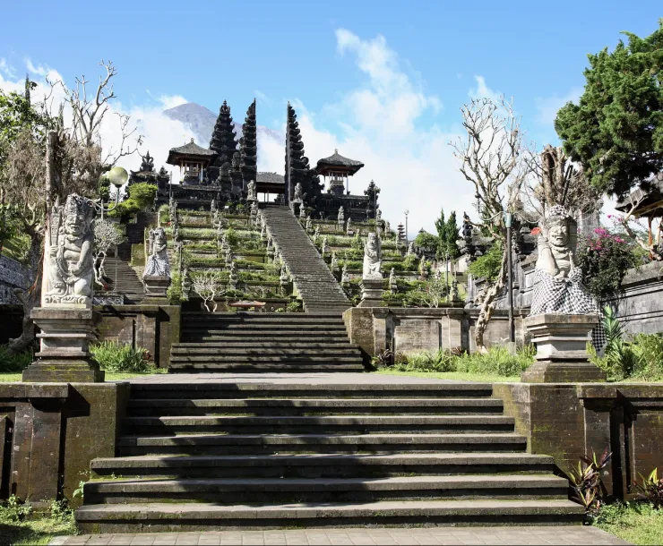 Flights of stairs leading up to altars