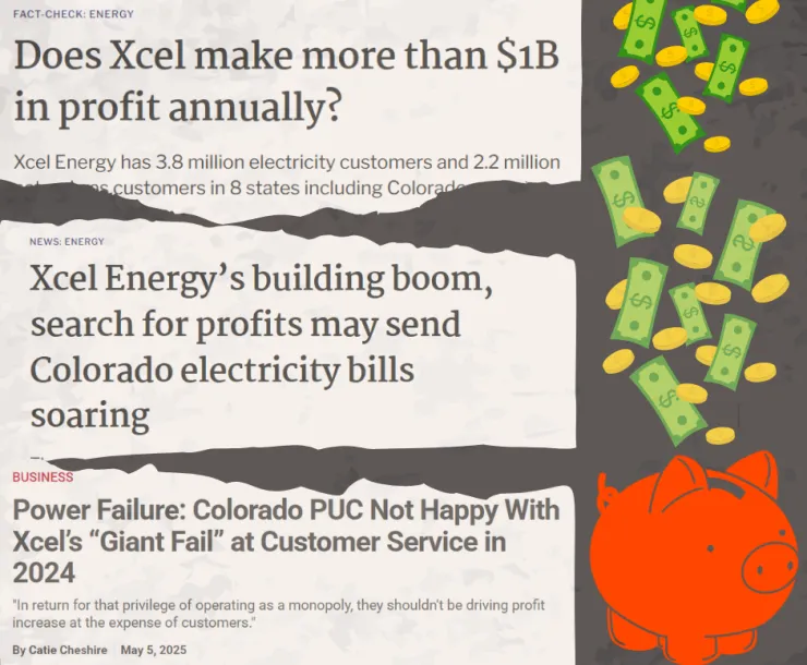 screenshots of news articles with piggy bank and money