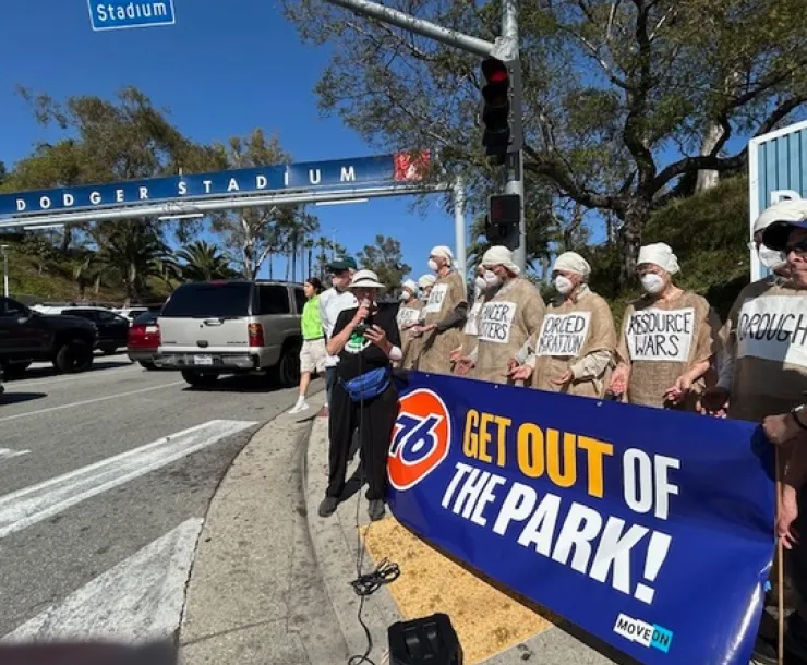 Dodger Statium Protest
