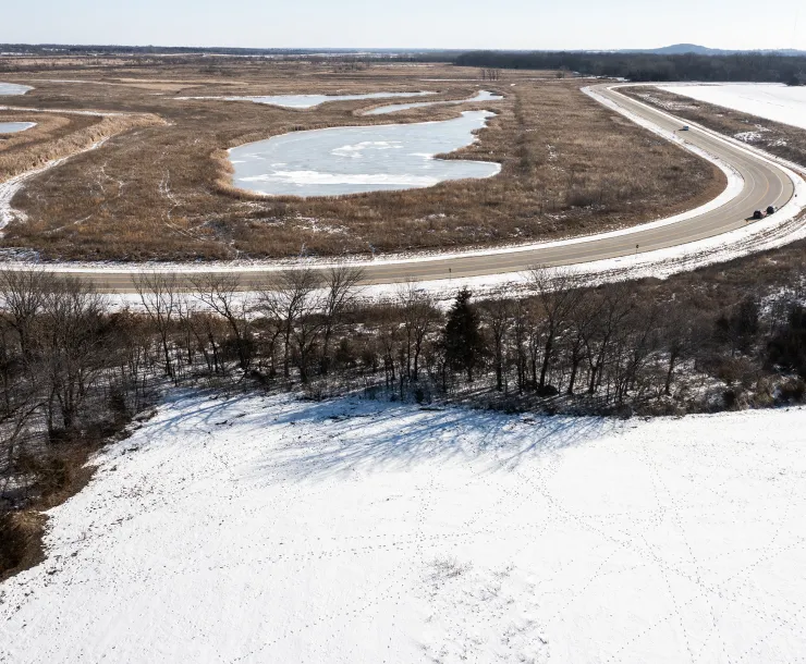 Drone capture of animal tracks on proposed development location | Photo Eric Dyck
