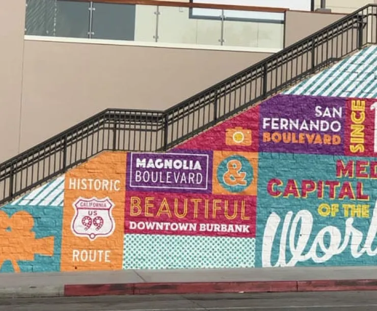 Painting on wall at start of Burbank Street Art Walk