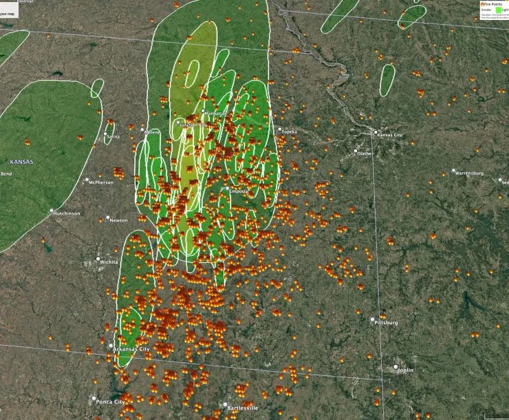 Map of 2026 Flint Hills Burn