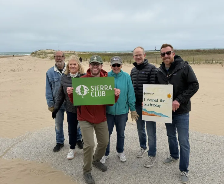 Chicago Group volunteers at the Montrose Beach cleanup on April 26, 2026.