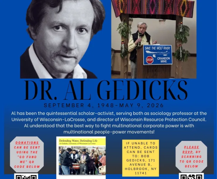 Al Gedicks memorial poster