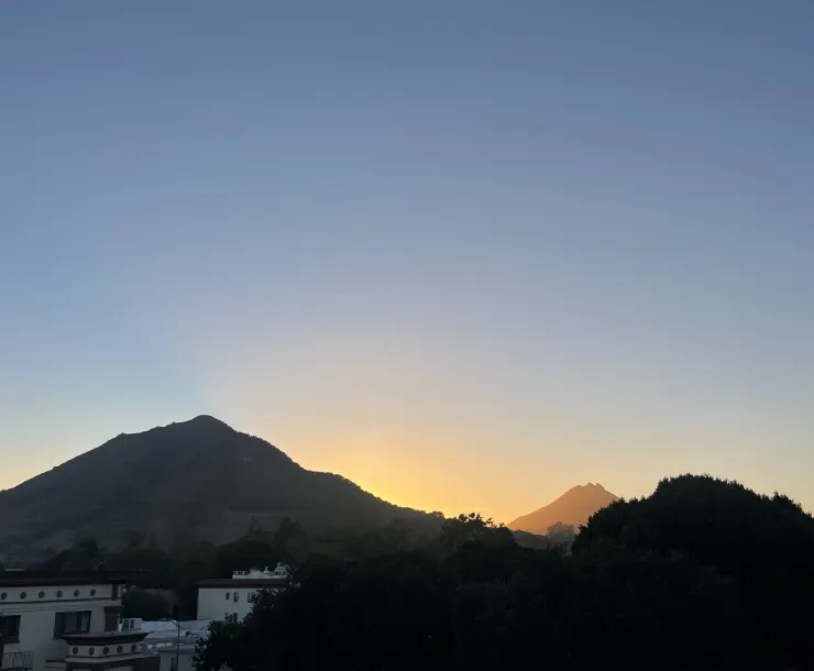 Sun setting behind Madonna Mountain in SLO