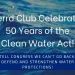 Image over ocean wave states "Sierra Club Celebrates 50 Years Of The Clean Water Act!" Dark Blue call out box reads, "Tell congress we can't go back: defend and strengthen water protections!" A small white Sierra Club logo is in the top left corner.