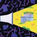 Illustration shows a megaphone and various food, clothes, and floss.