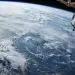 Satellite orbiting above the earth