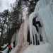 Dom Mullins instructing Natasha Blakely in how to ice climb.