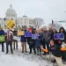 Sierra Club supporters at the 100% lobby day, outside of the Minnesota State Capitol