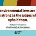 Our environmental laws are only as strong as the judges who uphold them. Tell your senators: Confirm fair and just judges!