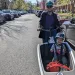 Mother and son on cargo bike