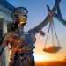 A statue of the blindfolded lady justice 