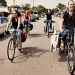 Sollee (right) and crew on the road in Encinitas, California.