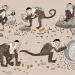 illustration of monkeys using tools
