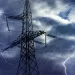 High voltage tower and lightning strike
