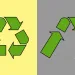 illustration of a recycling symbol burning in a trash can