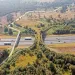 Aerial from ecoduct De Borkeld on the highway A1 in Rijssen the Netherlands 