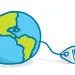 Illustration of the Earth with a shopping tag attached