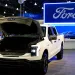 The Ford F-150 Lightning sits on display at the Philadelphia Auto Show