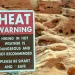 Heat warning sign in Valley of Fire State Park, Nevada USA