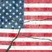 American flag with a crack
