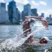 Lewis Pugh swims the Hudson River.