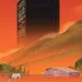 A data center depicted behind farmland