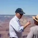 President Joe Biden talks with Ed Keable, superintendent of Grand Canyon National Park in Grand Canyon Village, Ariz., Tuesday, Aug. 8, 2023, as he views the South Rim of the canyon at Yaki Point. | Photo by Alex Brandon/AP