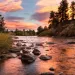 The rising sun reflected on the Colorado portion of the Arkansas River. 