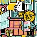 Illustration shows the front of a bookstore or newsstand and several animal characters reading. One newspaper says, "Scientists Find Plastic-Eating Bacteria" and another says, "Best Parasites of 2025." A sign out front says, "Help Wanted Planet Protectors."