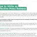 ow to Write a Press Release