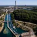 An aerial image of Consumer Energy's J.H. Campbell Generating Complex in Ottawa County, Mich., Sept. 21, 2024. (Joel Bissell/Kalamazoo Gazette via AP)