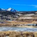 Sparse patches of snow highlight the dry conditions in Colorado