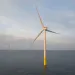 Offshore wind turbine in the middle of the ocean. 